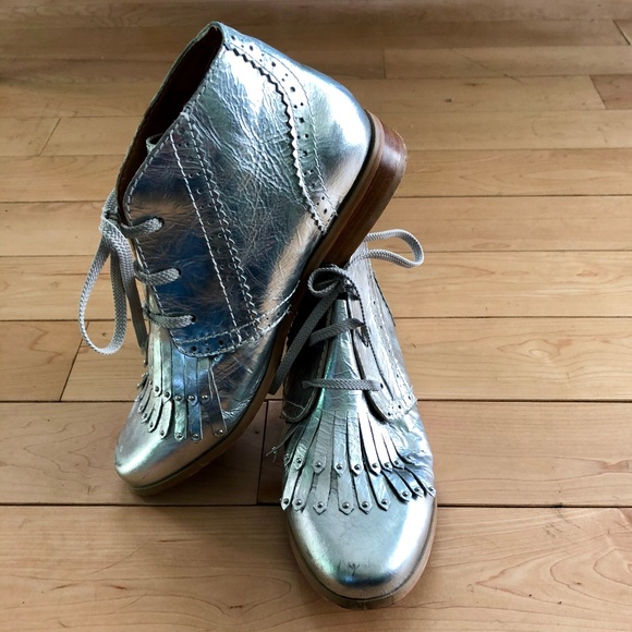 SHELLYS LONDON Silver Ankle Booties, size 7 - Picture 2 of 6